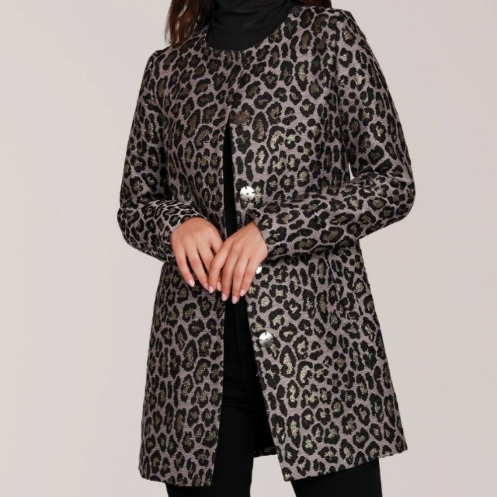 Dolce Cabo Orchid Leopard Print Jacket NWT Size Medium